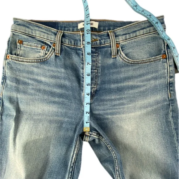 Re/done 70s mid Rise Stove Pipe wide leg jeans size 28 - Picture 7 of 12
